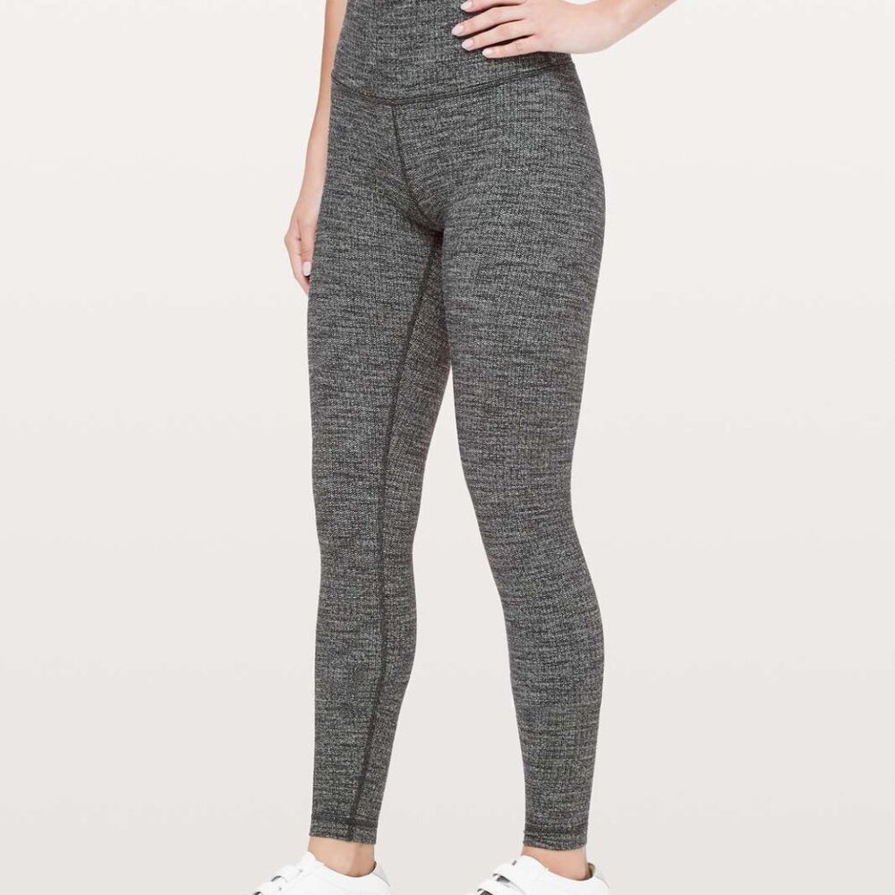 Lululemon Wunder Under High Rise Tights Luon Variegated Knit Heathered Black 2